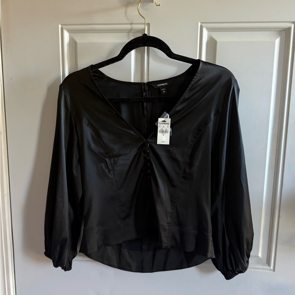 Express Black Women's Ruched Top